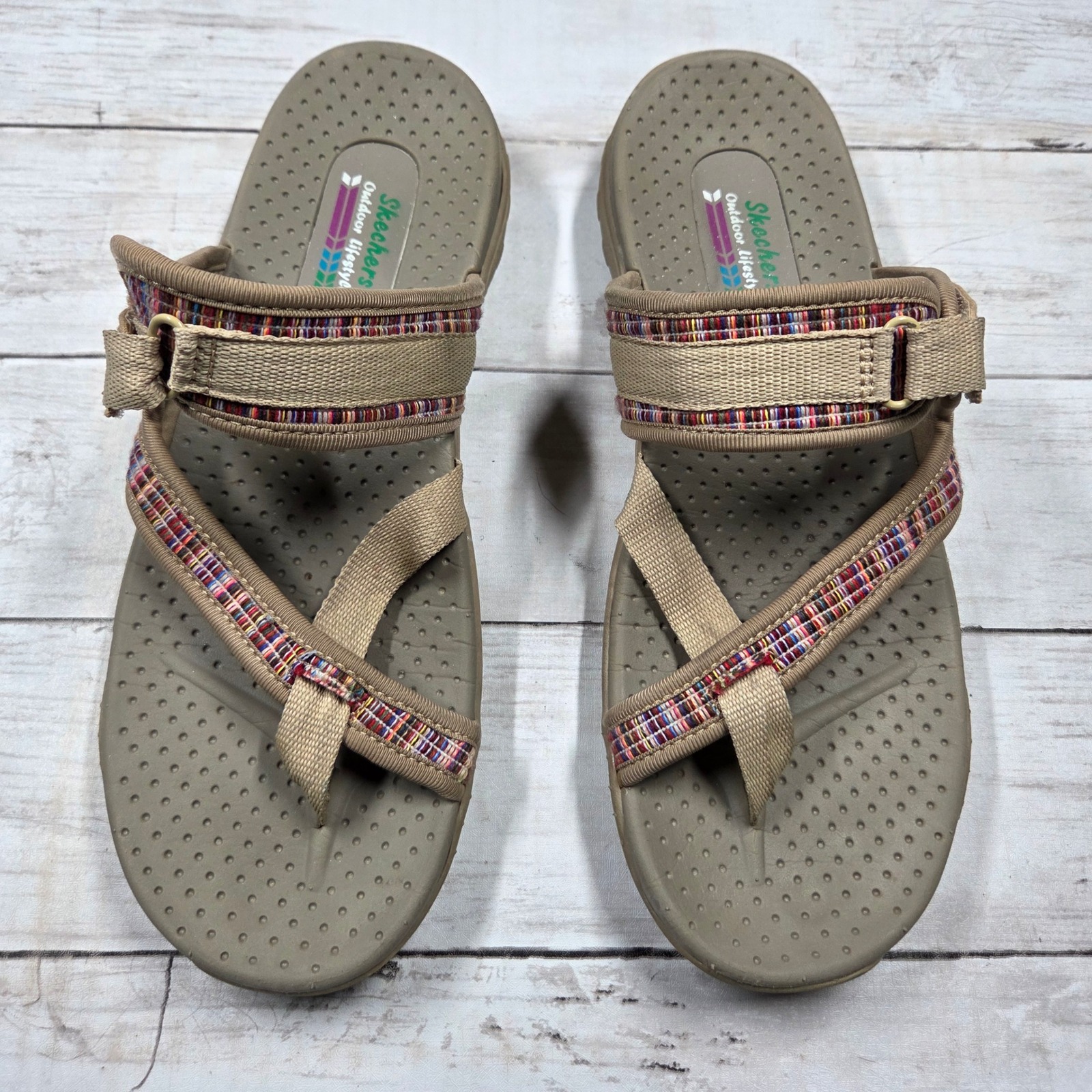 Skechers Outdoor Lifestyle Sandals Womens 10 Taupe Multi Strappy Hiking 179088s
